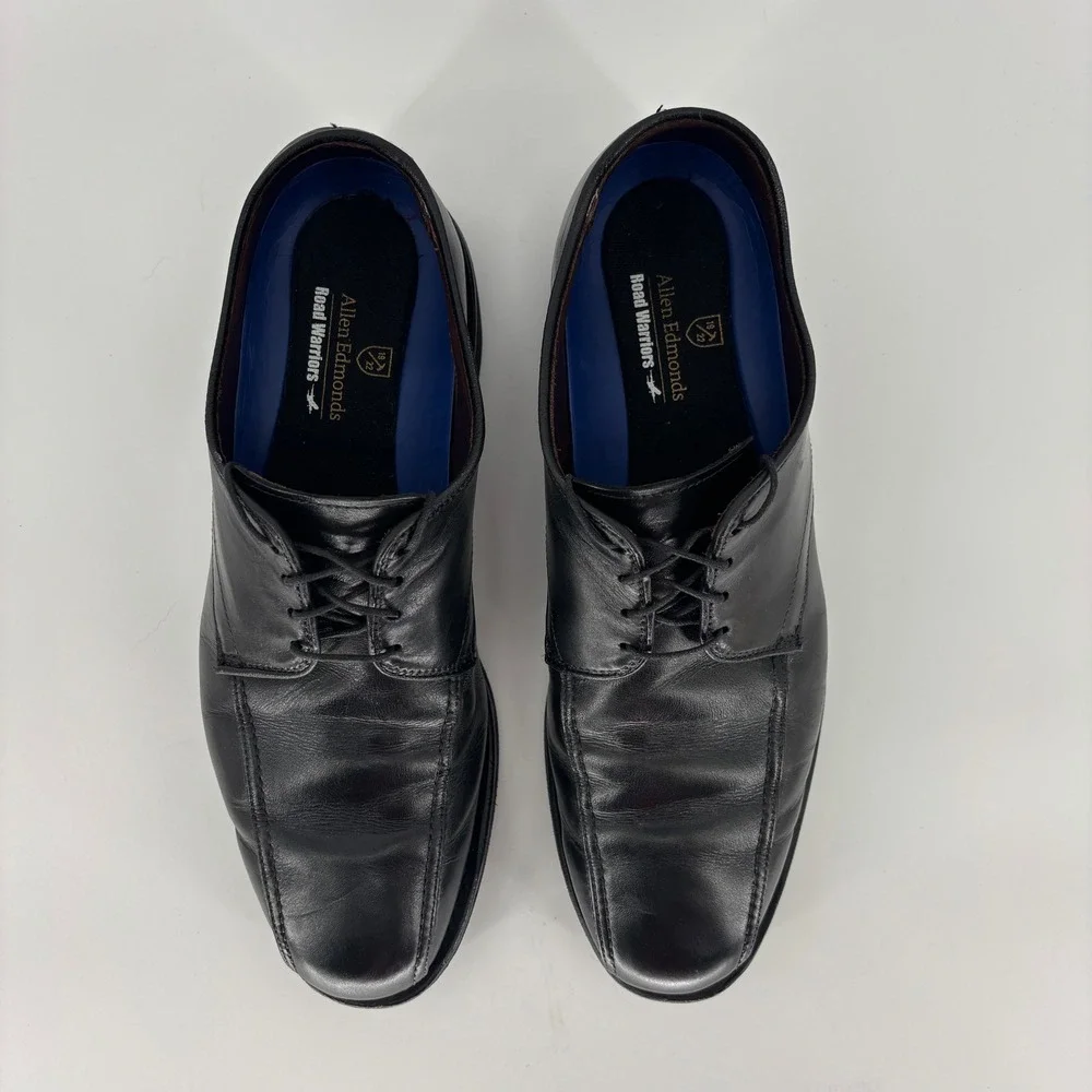 Allen Edmonds Road Warriors Leather Dress Shoe Black Men Size 9.5 Lace Up Office